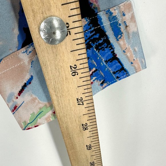 Zeroyaa Shirt Mens Button Down Long Sleeve Abstract Multicolor Lightweight XXL - Picture 8 of 10